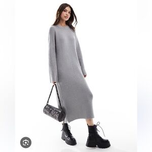 NWT Miss Seltridge zip detail maxi dress in gray heather medium